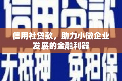 咸宁信用社贷款，助力小微企业发展的金融利器