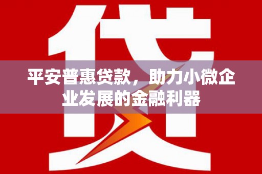 石拐平安普惠贷款，助力小微企业发展的金融利器